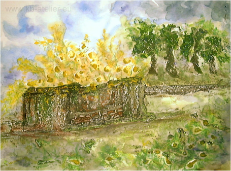 Motiv: Mauer Busch