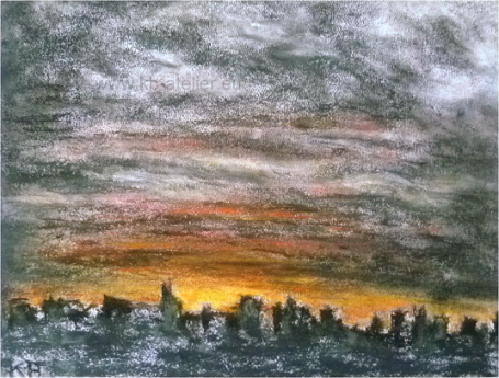 Motiv: Abendhimmel Stadt