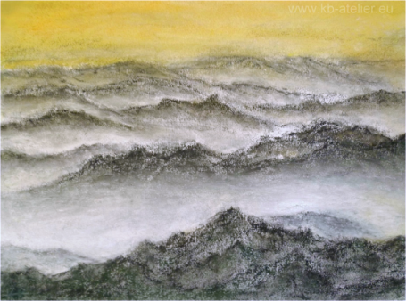 Motiv: Berggipfel Nebel