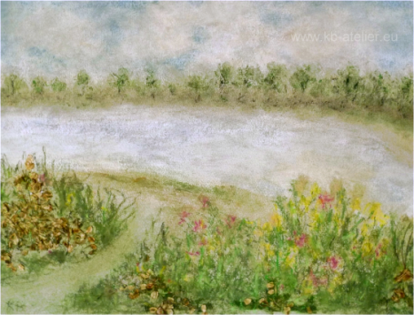 Motiv: Blumen Fluss